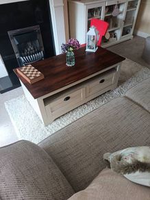 coffee table with two drawers