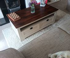 coffee table with two drawers