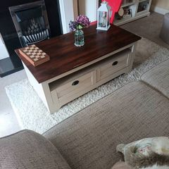 coffee table with two drawers