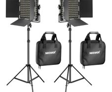 Neewer NL660 Bi-Colour LED Video / Photography Lights, Pair and Stands