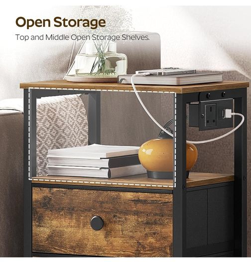 Bedside Tables with Charging Station