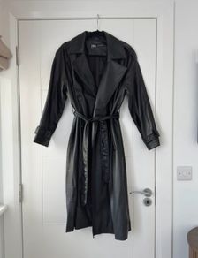 zara leather trench coat