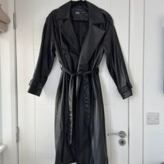 zara leather trench coat