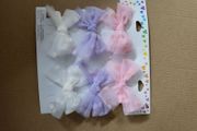 Soft Pastel White,Pink and Lilac Hair-Bow Set