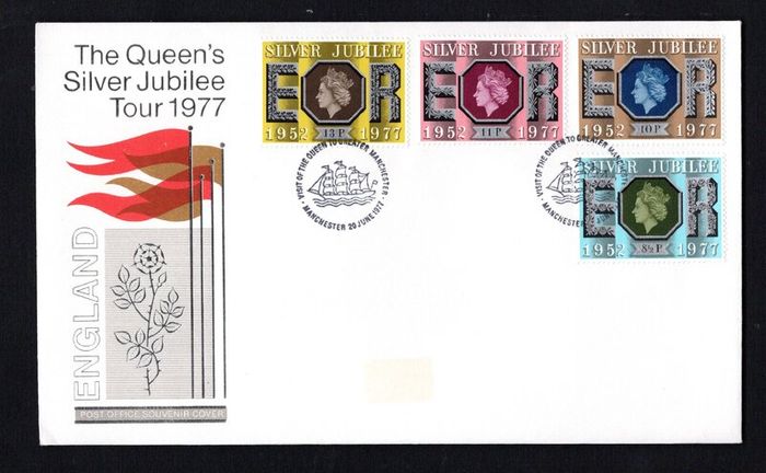1977 Great Britain Silver Jubilee Tour 1977 Commemorative Stamps First Day Cover (FDC)