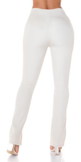 Trendy Highwaist pants with Cuts BlogerStyle BEIGE fits s sm