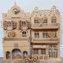 Set of 2 x Wooden play dollhouse | Nursery wall decor neutral dollhouse Image 2