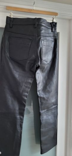 Challenge Leather Team Ladies Motorcycle trousers (black leather jeans style) - Sz 32 (Fit 12UK) - Rrp 189 (New)
