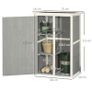 Wooden Garden Storage Shed, Garden Shed Tool Cabinet Organiser with Shelves, 75 x 56 x115cm, Grey Image 3