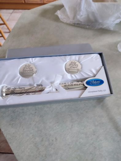 Boxed As New Juliana Silver Plated Birth Certificate Set  Bc Holder, 1st Tooth, 1st Curl