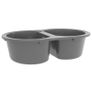 Kitchen Sink Double Basins Oval Grey Granite Image 3