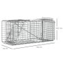 Folding capture cage trap for small animals like rats and mice - 2 doors handle 66 x 24 x 30.5 cm grey steel Image 2