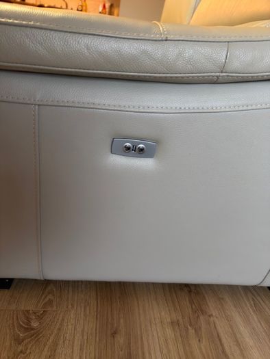 Leather electric recliner sofa