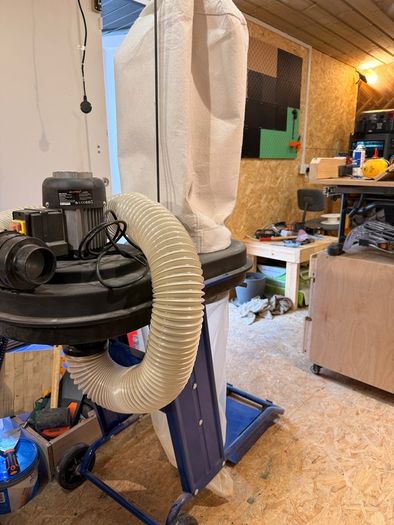 KATSU Tools 550W Wood Chip Dust Extractor 65L, Portable Workshop Dust Collector with Heavy Duty Bag, 2900RPM Suction System for Woodworking, Sawdust & Chip Removal