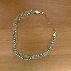 Multi chain gold tone necklace