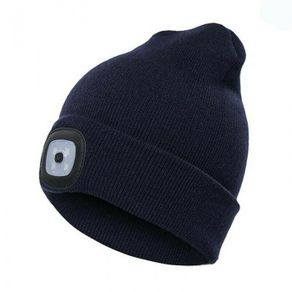 Dark Blue Beanie Hat with LED Light