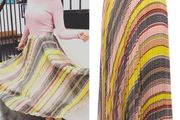 Karen Millen Rainbow Stripe Pleated Skirt - as seen on TV
