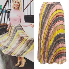 Karen Millen Rainbow Stripe Pleated Skirt - as seen on TV