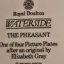 Vintage Royal Doulton Waterside The Pheasant Collectors Plate FOR A HOLDER OR HANGING Image 5