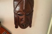 African wood carved face mask