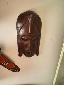 African wood carved face mask