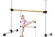 Ballet Barre, Double Beechwood Barre Bar for Home, Freestanding Portable Ballet Stretching Dance Bars, Height Adjustable Anti-Wobble Fitness Gym Equipment, for Pilates Balance Workout