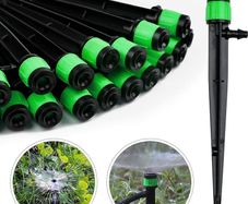 NEW SALE | 100pcs Irrigation Drippers Drip Emitters, 360 Degree Adjustable Irrigation Drip Drippers Fits 1/4 (4-6mm) Irrigation Tube, for Water Flow Irrigation System