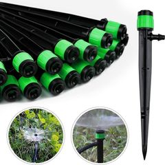 NEW SALE | 100pcs Irrigation Drippers Drip Emitters, 360 Degree Adjustable Irrigation Drip Drippers Fits 1/4 (4-6mm) Irrigation Tube, for Water Flow Irrigation System