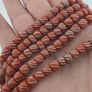 Vintage African white Stripe Orange 7.1mm - 7.5mm Glass Beads Necklace Image 5