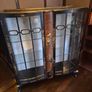 Vintage  Turnige Chinoiserie locking ebonised handpainted cabinet 3 tiers Image 2