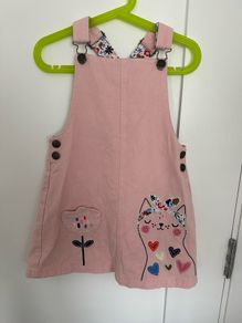 Mothercare pink dress with a cat for a girl, 116cm, 5-6 years