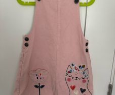 Mothercare pink dress with a cat for a girl, 116cm, 5-6 years