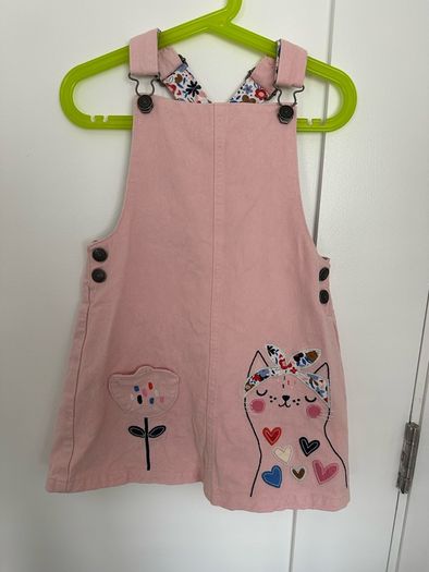 Mothercare pink dress with a cat for a girl, 116cm, 5-6 years