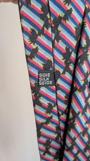 Christian Dior Monsieur Tie Silk Geometric Multicolour Vintage Designer