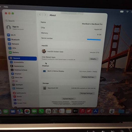 Apple MacBook Pro 13-inch M1 (2020) | 8GB RAM | 500GB SSD | Touch Bar | Space Grey