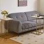 Set of 2 Small Side Table for Laptop, End Table for Sofa, Couch Table with Metal Frame for living Room, Bedroom, Balcony, White and Gold Metal Frame Image 2