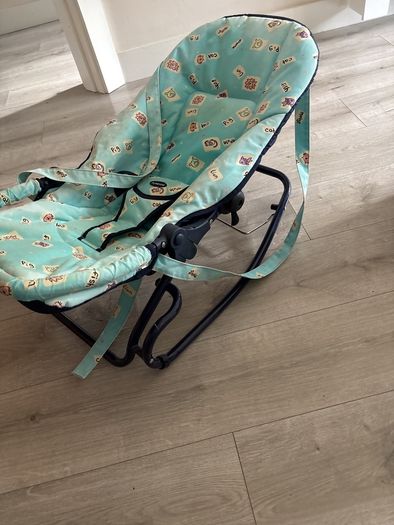 Mothercare Baby Bouncer Rocker - Light Blue Animal Print