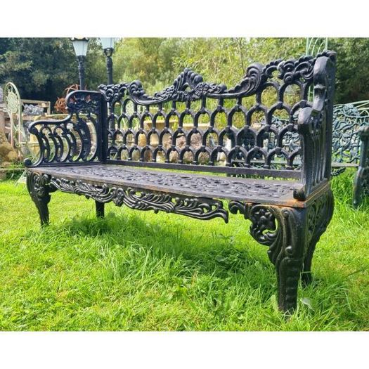 Bench Cast Iron Horse Shoe Large Black CH-R-742-B