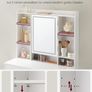 Led Dressing Table with Lighting, Mirror with LED, 2 Drawers with Adjustable Shelves 3 Colours with Adjustable Brightness White Image 6