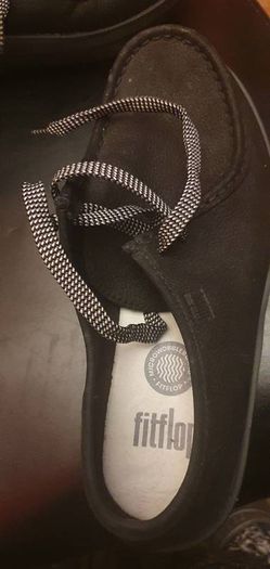 Black Ladies Fit Flop Lace up Shoes