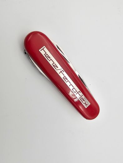 Vintage Elinox Victorinox Discontinued Model with Advertising Metal inlay Collectable Swiss Army Knife 1980s