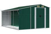 Garden Shed Green 277x365.5x179 cm Galvanised Steel