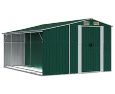 Garden Shed Green 277x365.5x179 cm Galvanised Steel