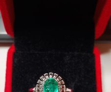 New beautiful sterling silver ring with natural stone size R