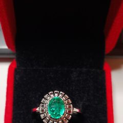 New beautiful sterling silver ring with natural stone size R