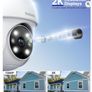 GALAYOU 2 pack - 2K Security Camera Outdoor, 360 CCTV Camera, Home Security WiFi Camera with Color Night Vision, Pan-Tilt View Image 2
