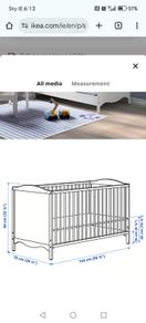 White Cotbed with mattress IKEA