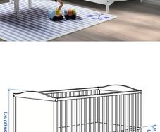 White Cotbed with mattress IKEA