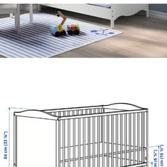 White Cotbed with mattress IKEA