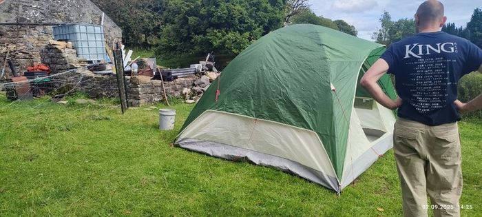 Green & Cream Dome Camping Tent